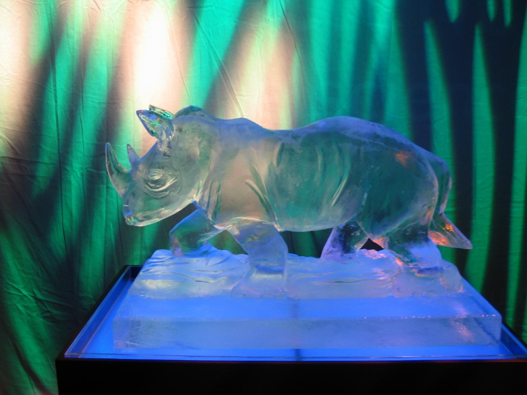 Rhino Ice Sculpture