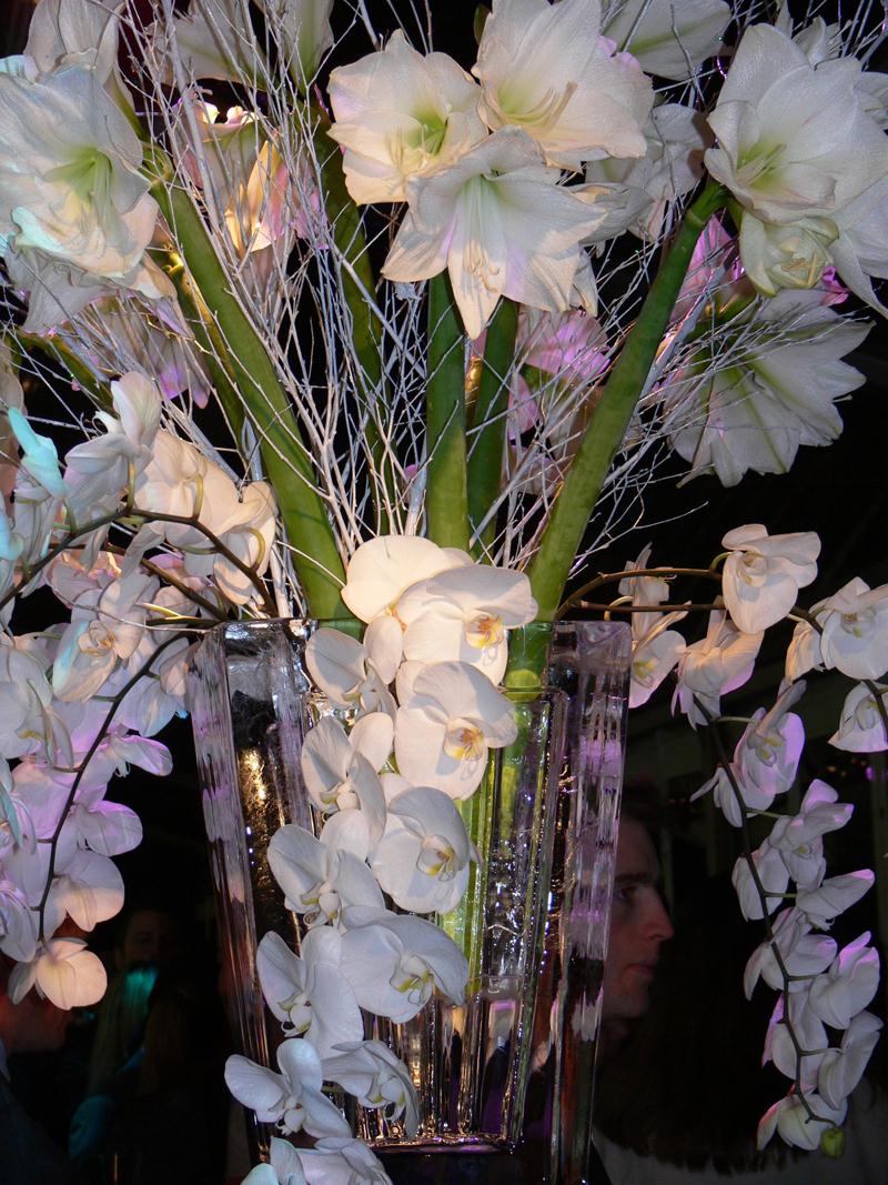 Orchid display in ice
