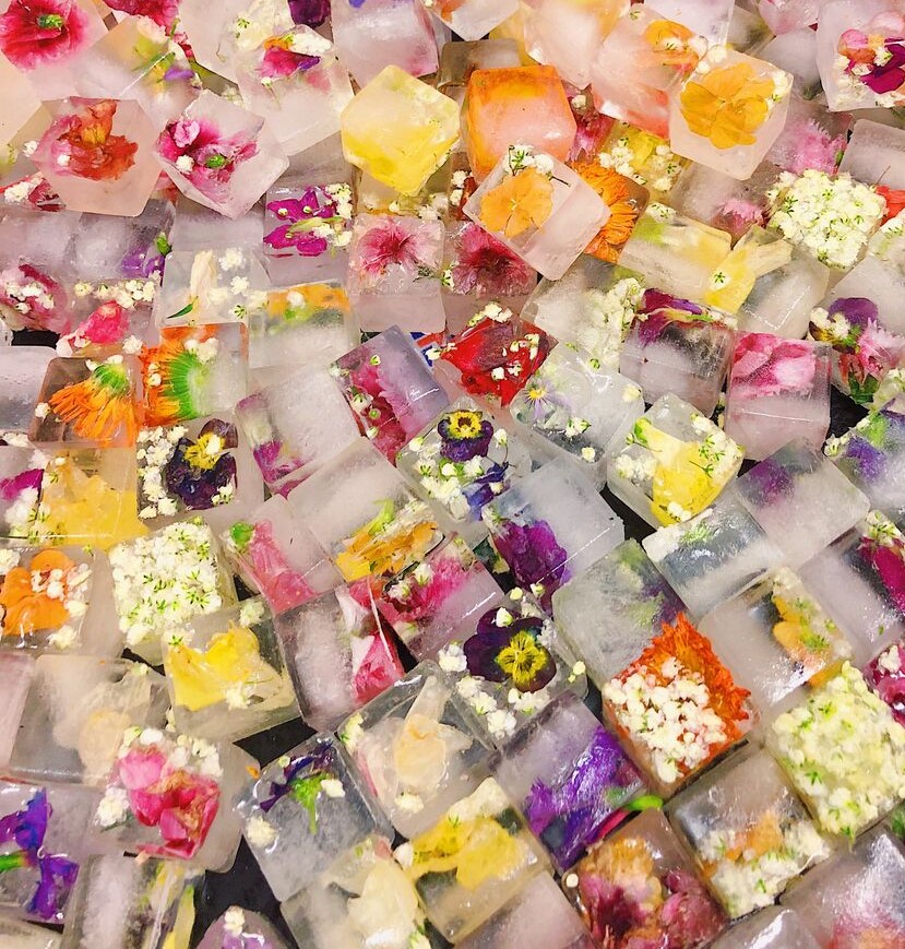 Bespoke cubes with summer flowers