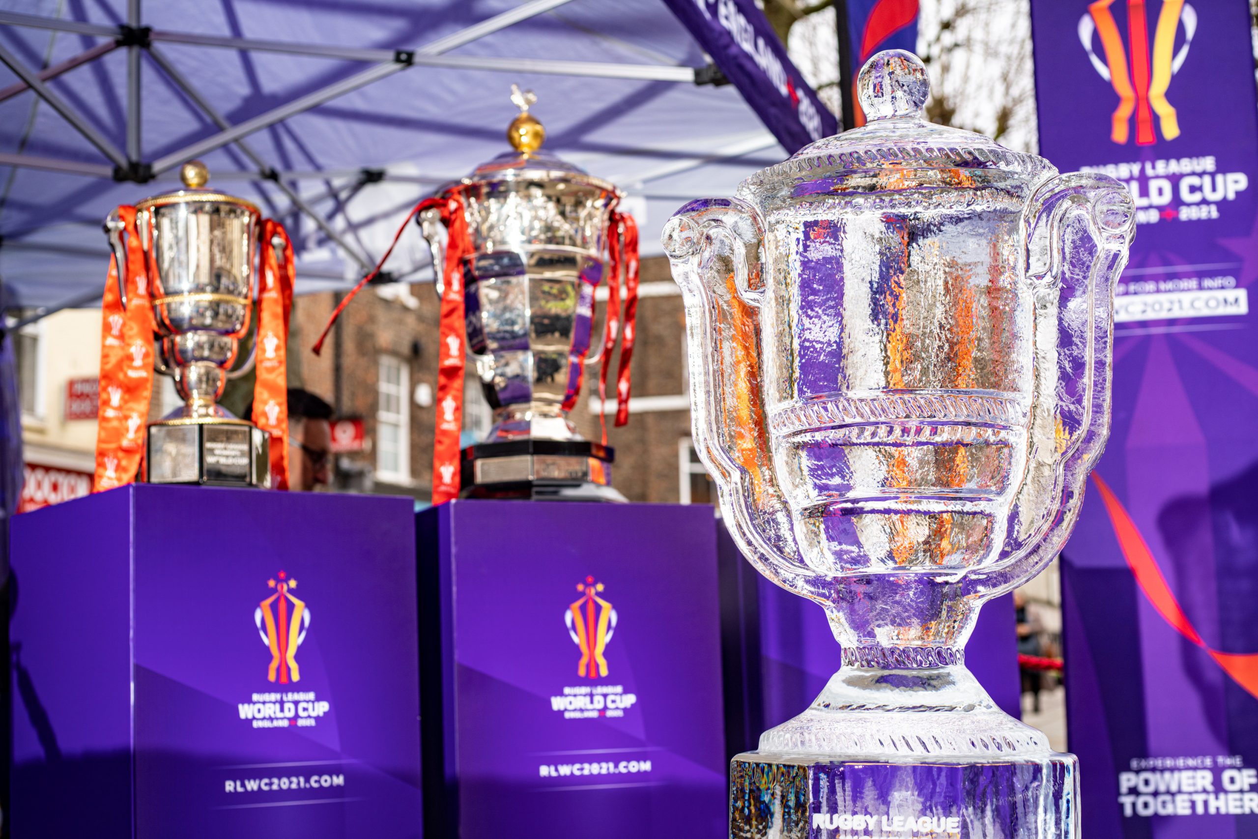 rugby league world cup trophy ice sculpture