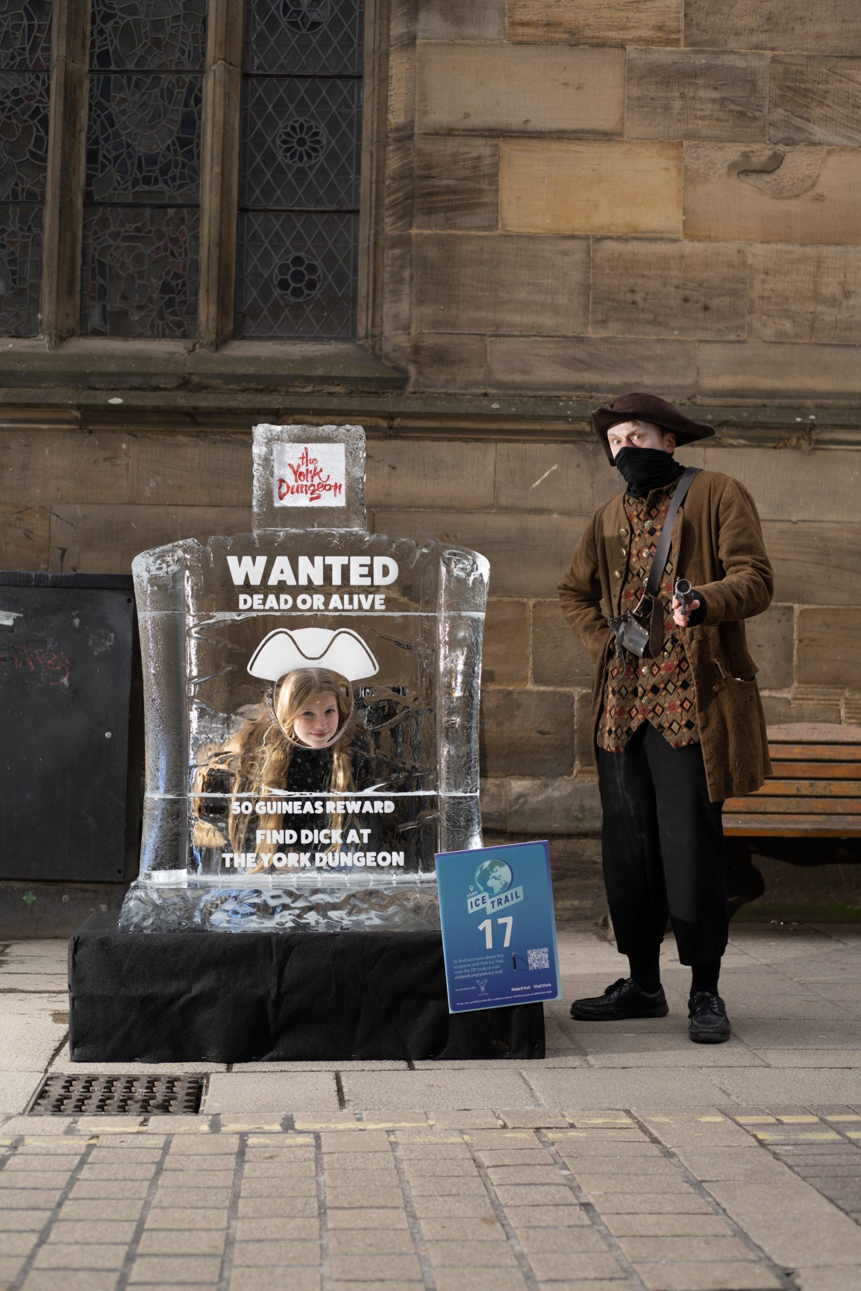 wanted poster ice sculpture